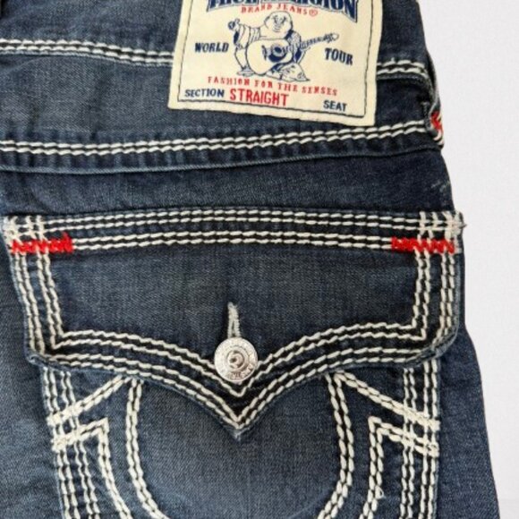 True Religion Men Straight Jeans Size 33 Inseam 34 - Picture 9 of 12